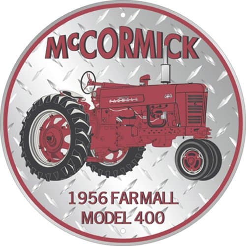 Farmall Round '56 Model 400 Metal Sign
