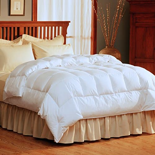 Pacific Coast Light Warmth Down Comforter [Fluffy, Ideal for less Warmth, True Baffle Box Design w. Duvet loops, Allergy Free, Hyperclean with 100% Cotton Barrier Weave Fabric ] - Full / Queen