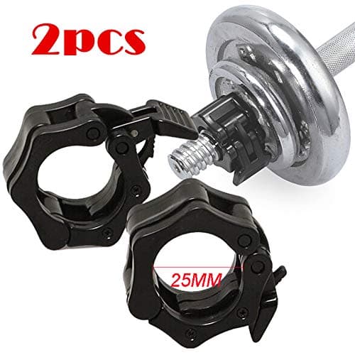 DXAMX 25mm Spin Lock Collars Barbell Collar Lock Dumbell Clips Clamp Weight Lifting Bar Gym Dumbbell Fitness Body Building（2pcs）