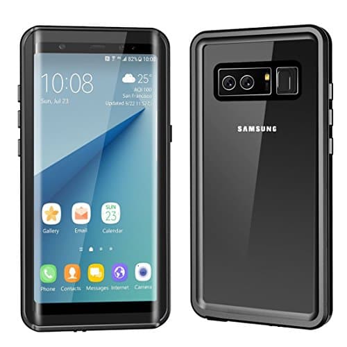 Samsung Galaxy Note 8 Waterproof Case Sililoli Full Body Protective Clear Case Shockproof/Dirtproof/Snowproof IP68 Certified with Built in Screen Protector for Galaxy Note 8 (Black+Transparent)