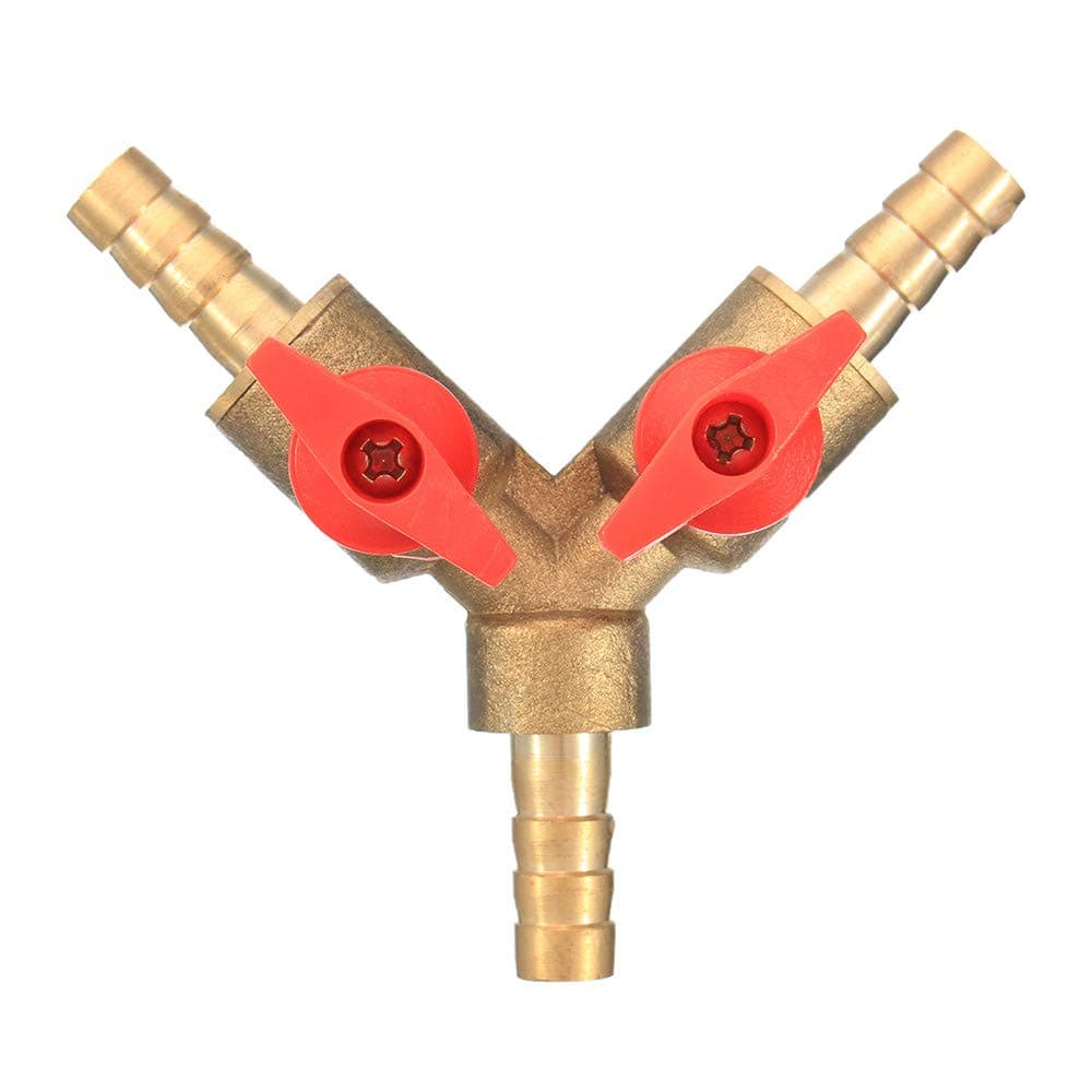 Hitommy 5/16 Inch Brass Y Shape 3 Way Shut off Ball Valve Fitting