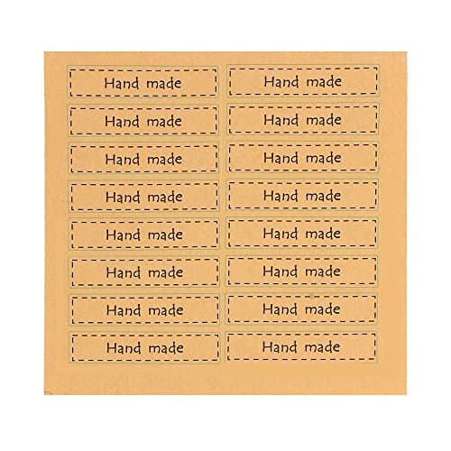 DDAYUP Pack of 160 ''hand made'' Decorative Adhesive Label Personalized Stickers 7x15mm Packaging Seals Crafts Handmade Baked Envelope Label Decorative Sticker