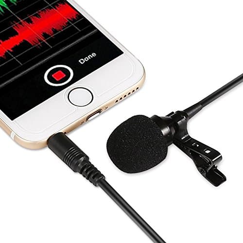 SuperDaze Lapel Microphone with Easy Clip On System Professional Grade Lavalier ­ Perfect for Recording YouTube, Interview, Video Conference