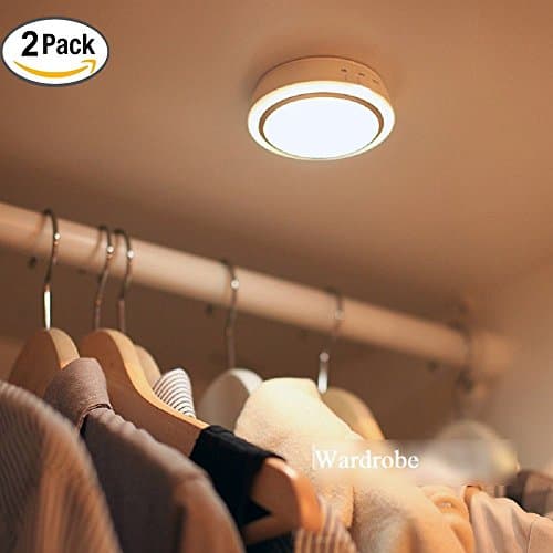 (Rechargeable) 2 Pack Motion Sensor Night Lights, USB Built-in Lithium Battery Wall Sconce Light Bedroom Light , Automatic Dusk-to-Dawn Nursery Lamps for Closet, Hallway, Stair, Bathroom, Cabinet