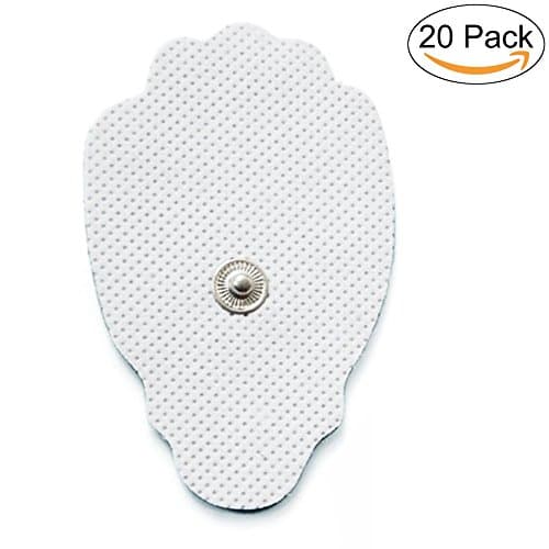 Electrode Pads 20 (2"x3" Snap) - 1 Year Money Back Guarantee. FDA Certified TENS Pads with patented electrode gel made in USA. TENS Electrodes for TENS Unit Muscle Stimulator and TENS Machine