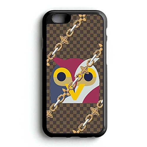 Gebleg-The Best owl and squarebrown pattern chain for iPhone 6 case Black Hard Plastic Case