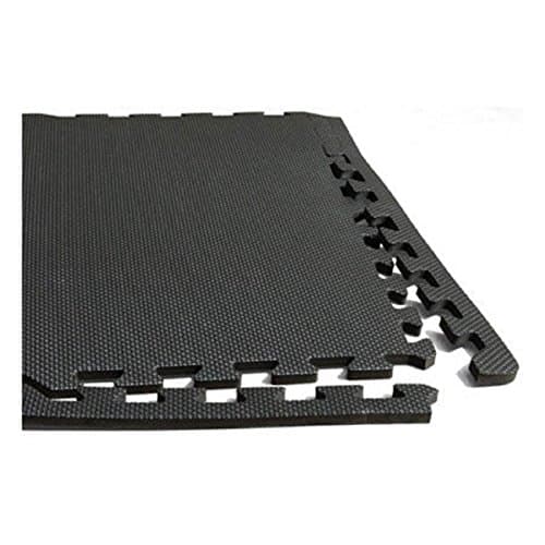 Larin Diamond Plate Design Anti - Fatigue Mats - 6 Interlocking Black Squares - 24 sq. ft