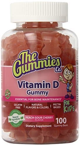The Gummies Co Vitamin D for Kids for Strong Bones, Peach-Sour Cherry, 100 Count by The Gummies Co