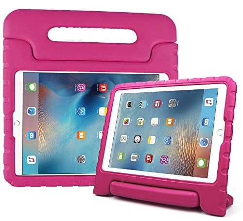 Reekow New iPad 9.7 Inch 2017 / iPad Air 2 / iPad Air Case - Kids Friendly Light Weight Shock Proof Convertible Handle Stand Cover for Apple New iPad 9.7" 2017 Model, iPad Air 2, iPad Air (Rose)
