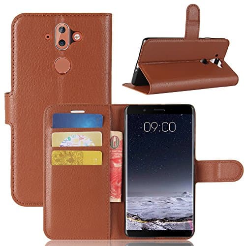 Nokia 8 Sirocco Case,Nokia 8 Sirocco Leather Case,OPDENK Synthetic Leather [Wallet] Pouch case [Card Slots] Book Cover Stand Case Magnetic Flip Case Cover for Nokia 8 Sirocco (Brown)