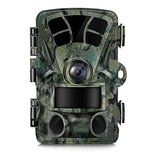 Trail Camera 16MP 1080P 2.4" LCD Full HD Hunting Game Trail Cam with Night Vision IP66 Waterproof Low Glow 850nm IR LED 0.2S Trigger Time 65FT 120° Range Wildlife Deer Camera