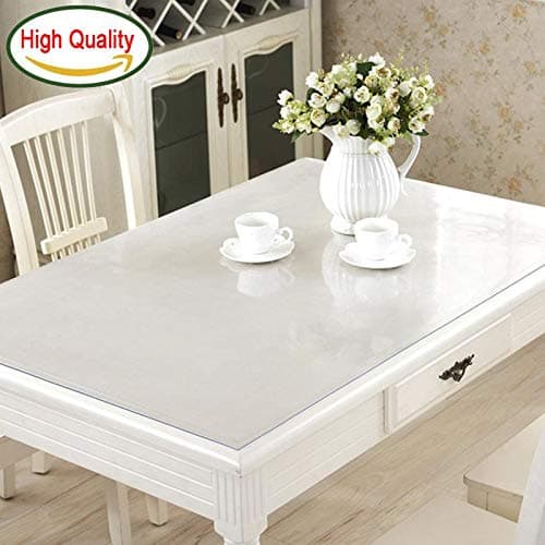 PPH3 Shine PVC Tablecloth Transparent - Waterproof and Kitchen Pattern Oil Glass Soft Cloth Tablecloth 1.0mm (Frosted Pattern, 60x200cm)