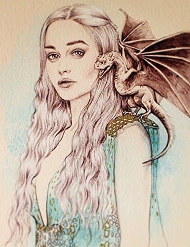 LPStar Game of Thrones GOT Poster on Silk Fabric Wall Decor 19.5 x 29.5 Inch (Daenerys Targaryen)