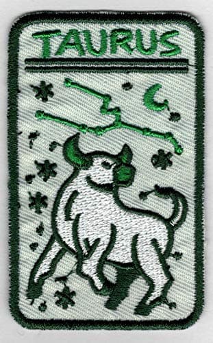 Taurus Color Embroidered Iron-On Patch Zodiac Sign #2-2 x 3 inch