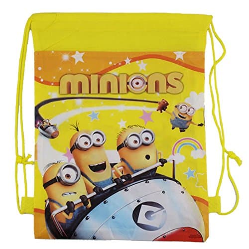 SKS Express Cartoon Drawstring Backpack Bag for Kids (Minions Yellow)