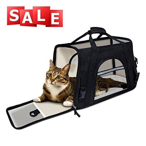 Small Pet Carrier(Under 8LB), GDPETS Airline Approved Soft Sided Dog Cat Carrier Premium Portable Foldable Carriers Bag with Fleece Bedding Designed for Small or Medium Dog and Cat When Outdoor and Tr