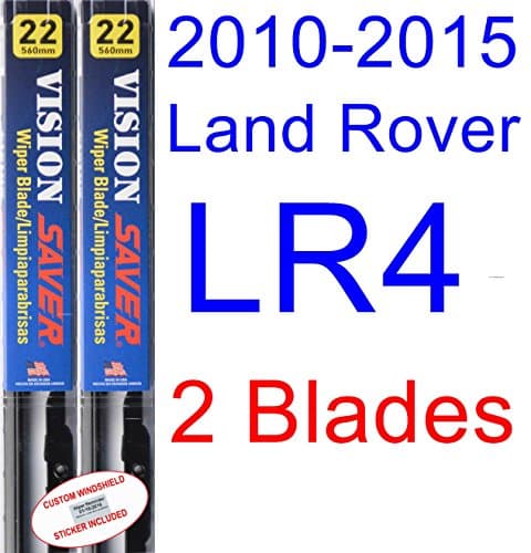 2010-2015 Land Rover LR4 Replacement Wiper Blade Set/Kit (Set of 2 Blades) (Saver Automotive Products-Vision Saver) (2011,2012,2013,2014)