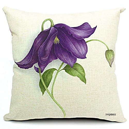 Decorative Throw Pillows Cover Purple Bellflower