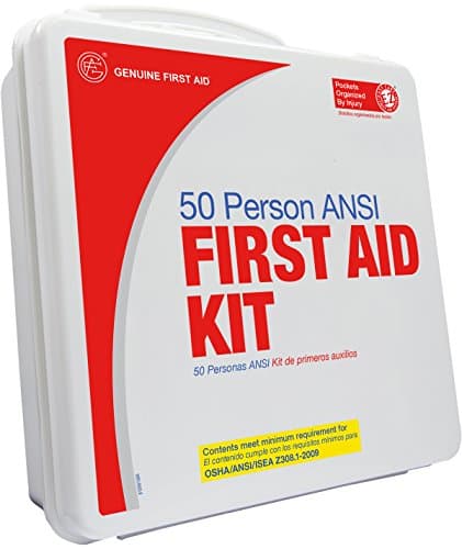 Genuine First Aid 50 Person 2009 Ansi Weatherproof Plastic First Aid Kit, 1.8 Pound