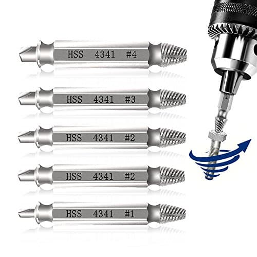 Nebulacc 5 Piece Double Sided Screw Extractor Set SCREW REMOVER Broken Screwdriver to remove Broken Screws or Bolts Made From H.S.S. 4341 #