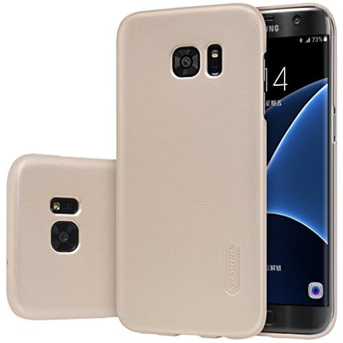 Samsung Galaxy S7 Edge Frosted Shield Matte Plastic Slim Fit Case Cover Shell[UV Painting][With Film As A Gift] - Gold [Nillkin]