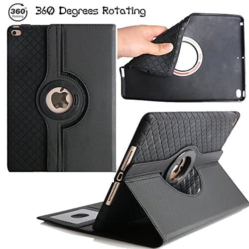 2017 iPad Pro 12.9 Soft TPU Protective Cover,iPad Pro Case 12.9'' 2017, Sammid PU Leather 360 Degrees Rotating Case for 2017 iPad Pro 12.9 - Black