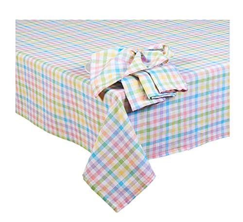 Spring Cotton Plaid Check Fabric Tablecloth (52 x 70 Rectangle/Oblong)