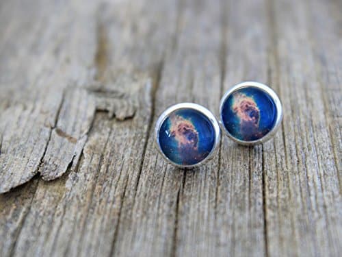 Carina Nebula, Nebula, Nebula Earrings, Nebula Studs, Space Earrings, Space Studs, Constellation Earrings, Galaxy Earrings, Blue Nebula
