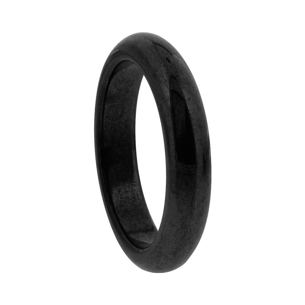 Gem Avenue 4mm Simulated Hematite Magnetic Band Ring
