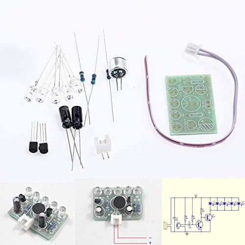 Sound activated high brightness blue LED flasher Music DIY Electronic Kit