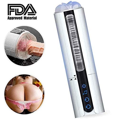 Men's Casual Decompression Toy Intelligent 4 in 1 Heating Hands-Free Automatic 6 Frequency Voice Interactive Waterproof USB Charging Relaxation Toys