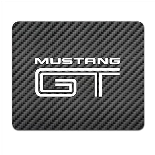 Ford Mustang GT Black Carbon Fiber Texture Graphic PC Mouse Pad , Made in USA