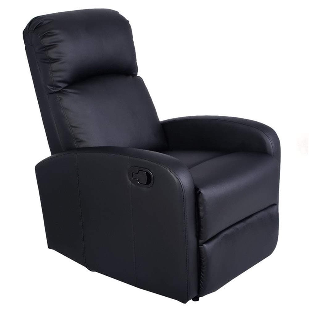 DASEXY Sofas Black PU Leather Comfortable Recliner Massage Chair Sofa Foam Padding Heavy Steel Mechanism Push-back Recliner Sofas Upholstered with