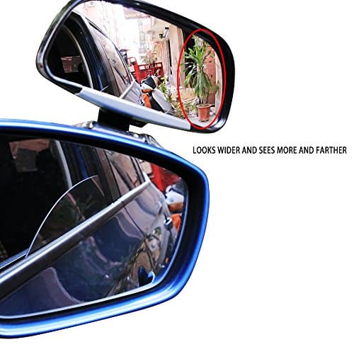 YAN203 Wide-Angle Side-View Mirror, Rectangle Wide Adjustable Angle Convex Clip On Half Oval Rear View Conter Blind Spot Angle Auxiliary Mirrors For Car