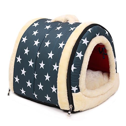 Enko Luxury Cozy 2-in-1 Pet House and Sofa, High Quality Indoor Portable Foldable Dog Room / Cat Bed. Prepare a Warm House for Your Pet. (Blue 45*35*35 cm)