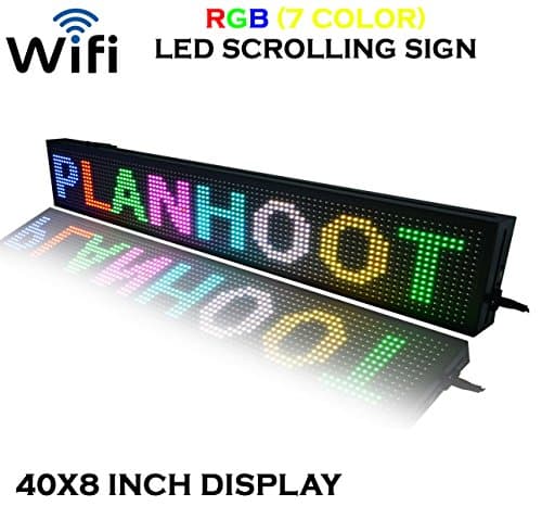 40"X8" INCH LED RGB (Seven Color) PROGRAMMABLE SCROLLING SIGN WITH Wifi, USB, MOBILE APP CONNECTIVITY FOR OUTDOOR INDOOR USE - 100% WATER PROOF