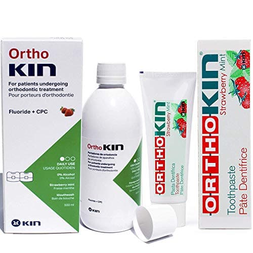 Ortho Kin Bundle Mouthwash and Toothpaste ~ For Orthodontic Braces ~ Alcohol~Free
