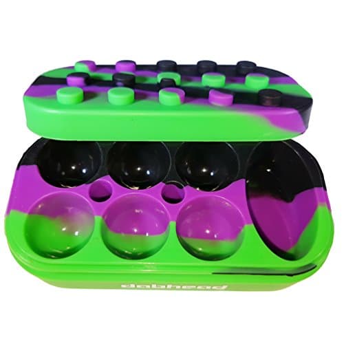 Multi Compartment Silicone Non Stick Container Jar (Purple/Black/Green)