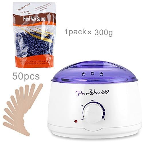 Professional 400ML Hot Wax Heater Warmer Machine with 10.5OZ Hair Removal Wax Beans By Comfy Mee (Waxing heater +Lavender Bean)