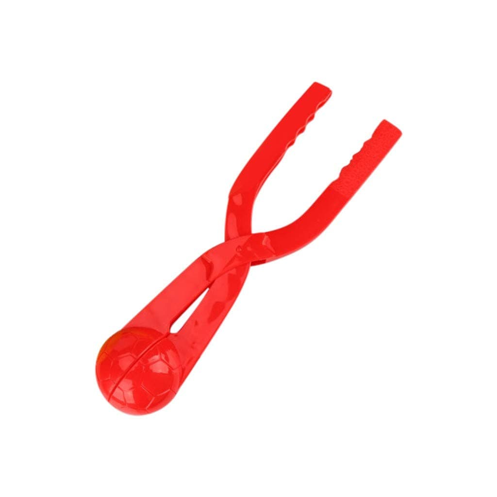 Monoche Super Durable Kids Snowball Maker Mold Clip Tool Toy Football Shape Sand Mold Perfect for Winter Outdoor Sports Kids Favorite Gift (Red)