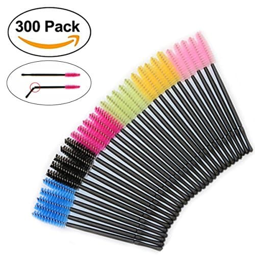 Multicolor Disposable Mascara Wands Eyelash Eye Lash Brush Makeup Applicators Kit, 6 Colors (300)