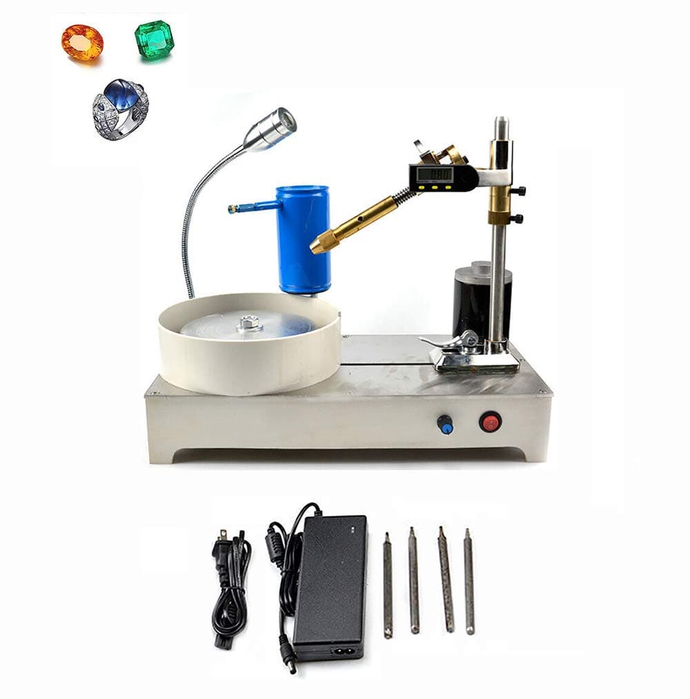 LWQ Gemstone Grinding Faceting Machine,AC 100-240V Digital Display Gem Jade Angle Machine Jewelry Polisher