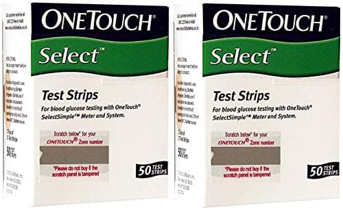 OneTouch Select 100 Test Strips Box (2 Pack of 50 Each)