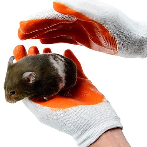 1 Pair Hamster Anti-bite Gloves,Hand-Held Hamster&Small Pets Protective Gloves - Five Finger Design