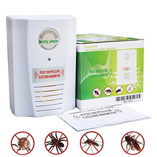 KEMAIER 2 in 1 Pest Repeller - Big Electromagnetic for Repelling Rodent, Rats, Mice, Bugs, Mosquitoes, Spiders, Roaches, Ants,Environment,Human and Pet Safety Pest Contrl