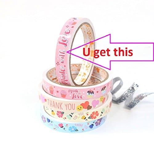 Chic CROCO Glossy Printed Sticker Roll, made with Love, cup cake #1