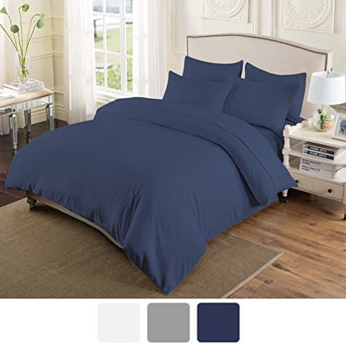 SOHO LifeStyle Ultra Soft Microfiber Solid Color 3 Pieces Duvet Cover set (Comforter Cover set), Full/Queen, Medieval Blue