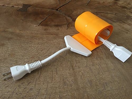 Koumeican Flat Code the thinnest power cord in the world-thickness 0.9mm (0.003-Inch)-50cm (19.7-Inch) orange & white