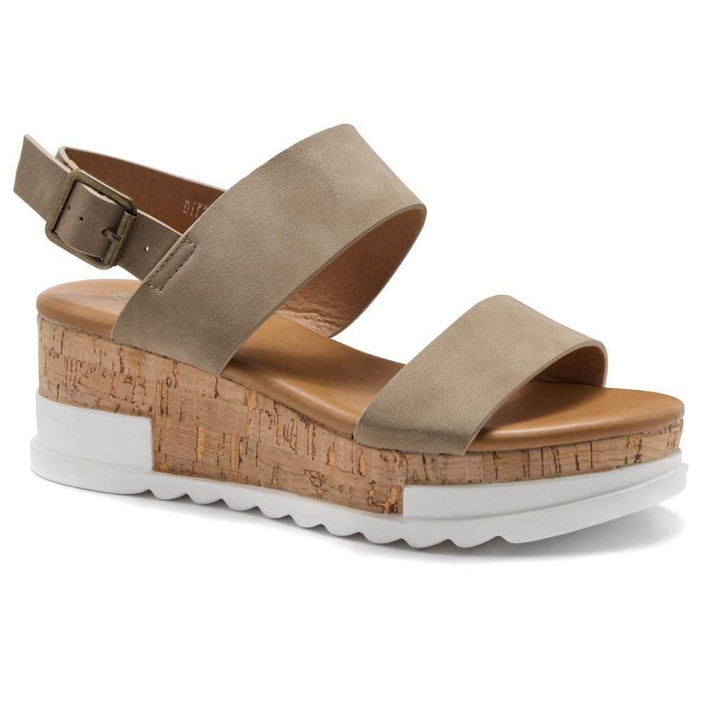 DIRASSA Women's Open Toe Ankle Strap Platform Wedge Sandals