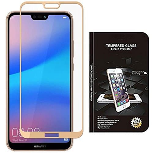 Amazemarket 2.5D Screen Protector Tempered Glass for HUAWEI Smartphones, Huawei P20 Mate10 Pro etc. [Full Coverage] [9H Hardness] [Anti-Scratch] [Shatterproof] [Case Friendly] [LIFETIME WARRANTY] (for Huawei P20 Pro, Gold)